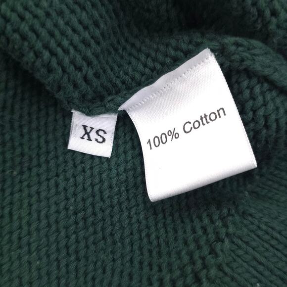 Molly Moorkamp Daphene Sweater Green Turtleneck Pullover 100% Cotton - Picture 7 of 9